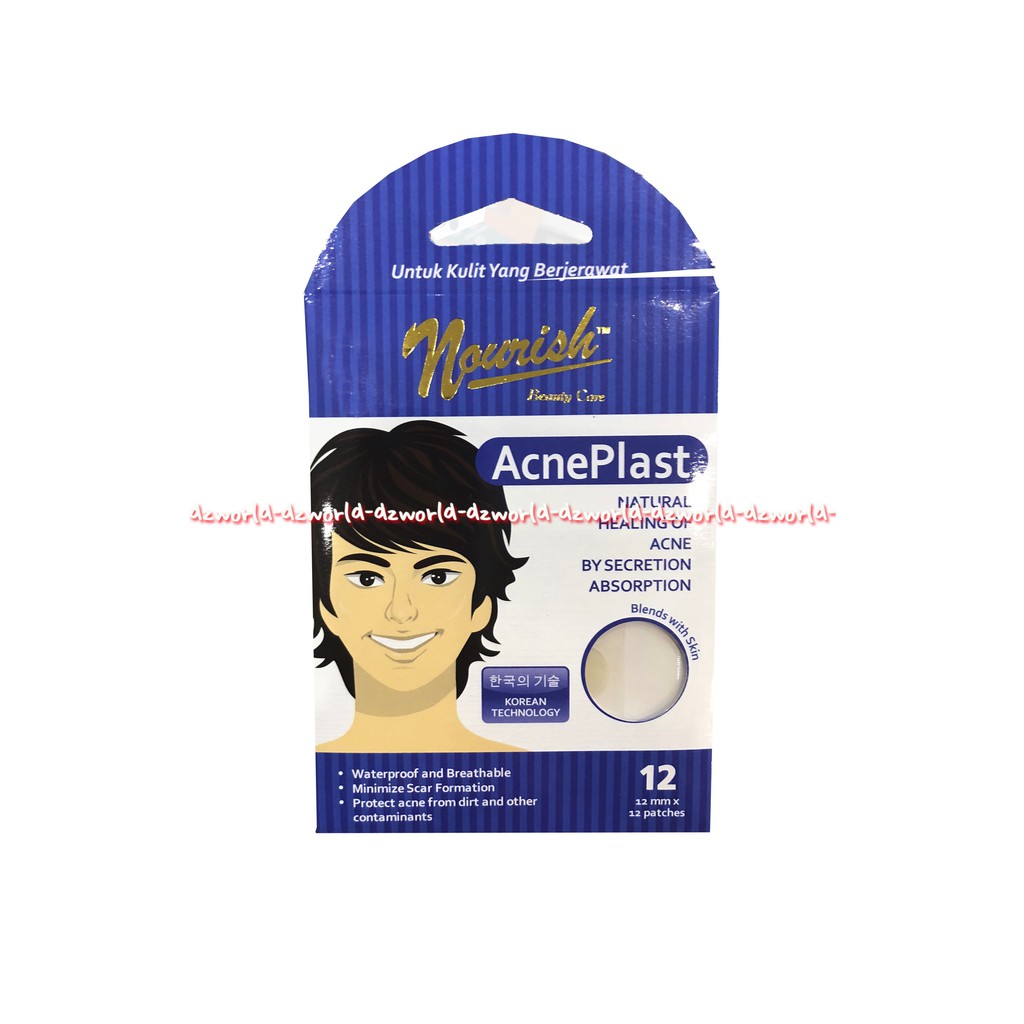 Nourish Acneplast Biru Blue Plester Jerawat Cowok Untuk Laki-Laki 12pcs