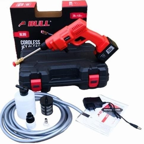 BULL Mesin Steam Cuci Motor Mobil Baterai 26V - Jet Cleaner Cordless