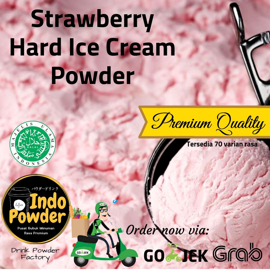 Strawberry HARD ICE CREAM Powder 1Kg / Bubuk Ice Cream Strawberry 1Kg