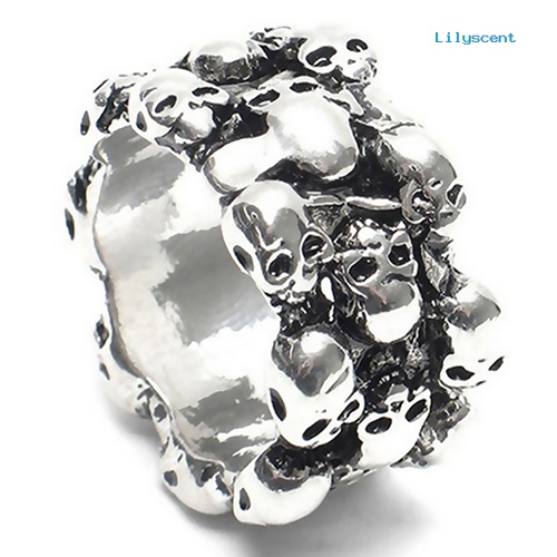 Ls 1Pc Cincin Knuckle Punk Gothic Desain Tengkorak Bahan Stainless Steel Untuk Pria