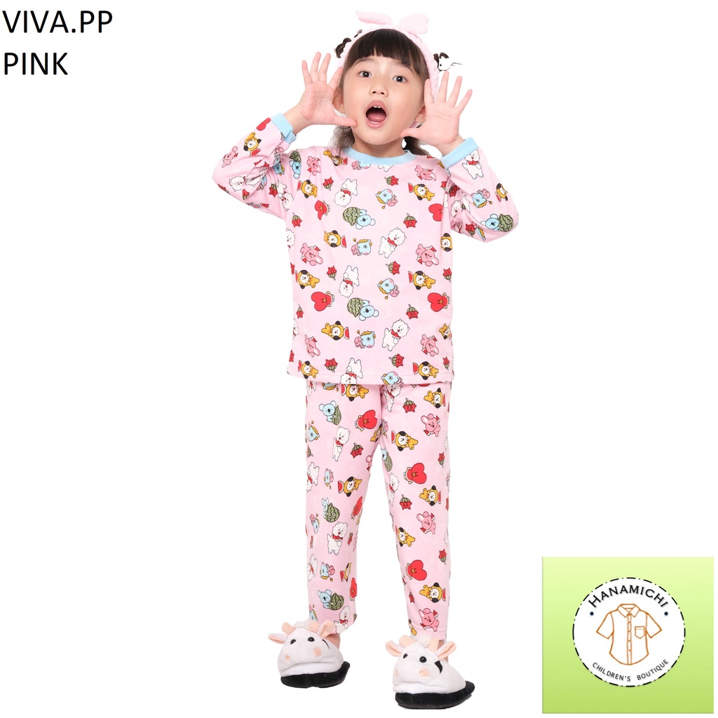 Hanamichi VIVA.PP Setelan Piyama Anak Lengan Panjang Full Print