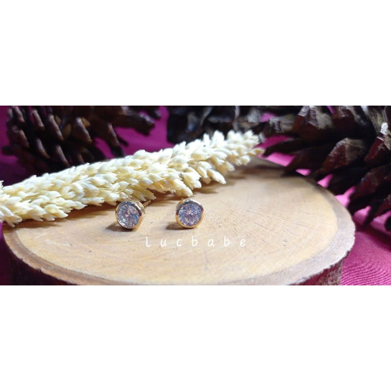 Xuping Anting Tusuk Emas Mata Satu Bulat B 013252015