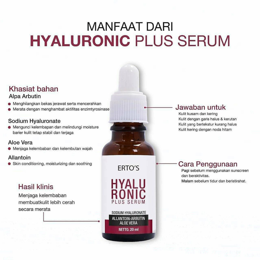 [ORI] HYALURONIC ACID PLUS ALOEVERA Anti Aging Pelembab Wajah Kering Ampuh Mencerahkan Kulit