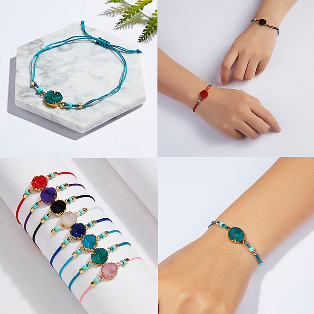 Hu Hu Hu Hu Hu Alat Bantu Pasang Kacamata♡ Gelang Batu Alam Imitasi Adjustable Tahan Lama Gaya Korea Untuk Pria Dan Wanita