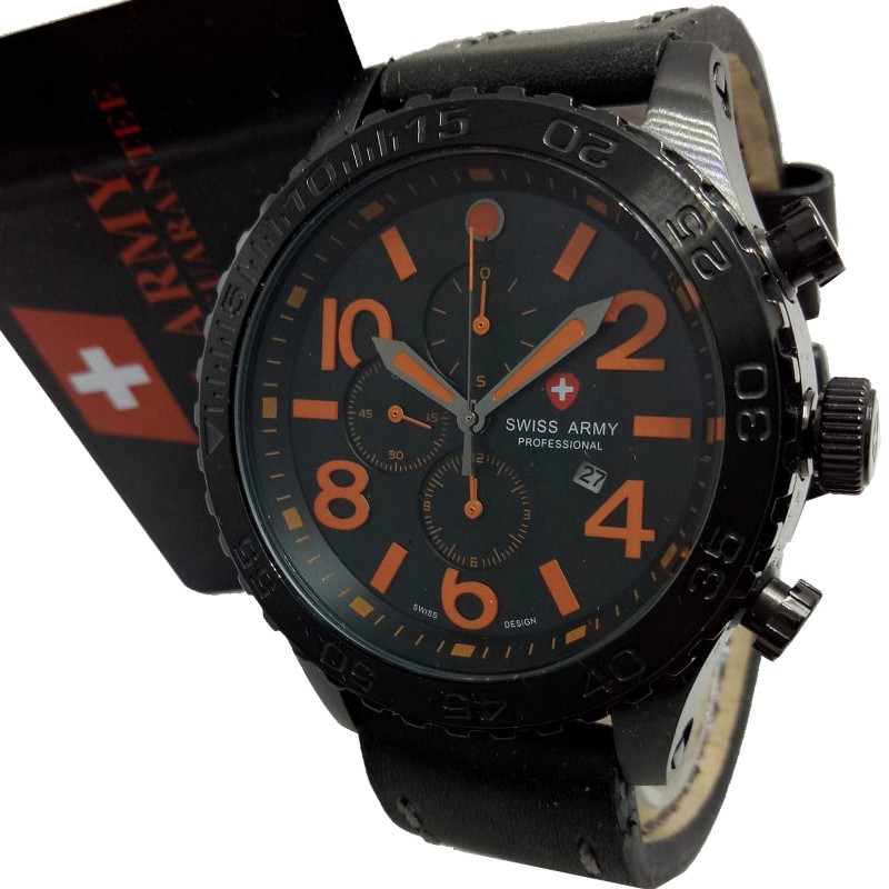 Jam Tangan Original  Swiss Army SA7349 - Black Orange