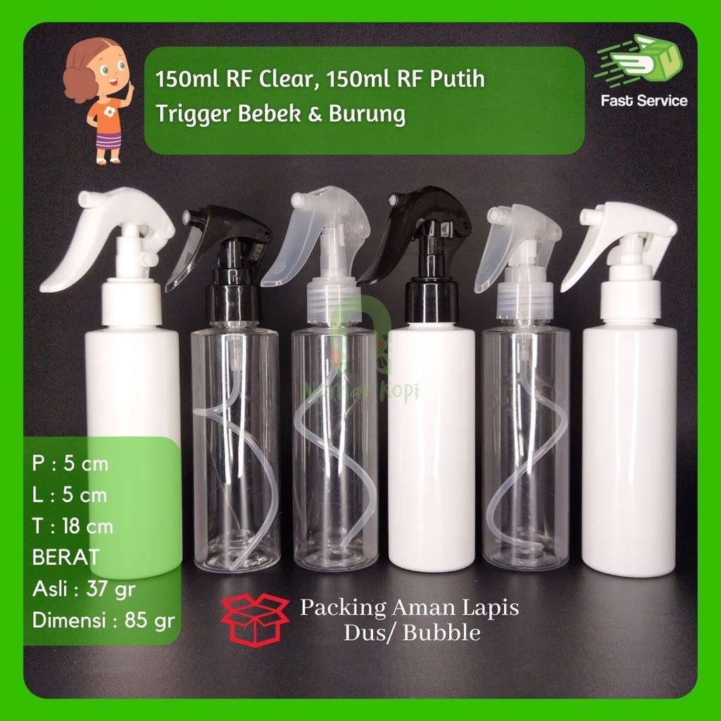 BOTOL 100ML TRIGGER BURUNG MINI SPRAY  BR PET TEBAL KOSMETIK SANITIZER