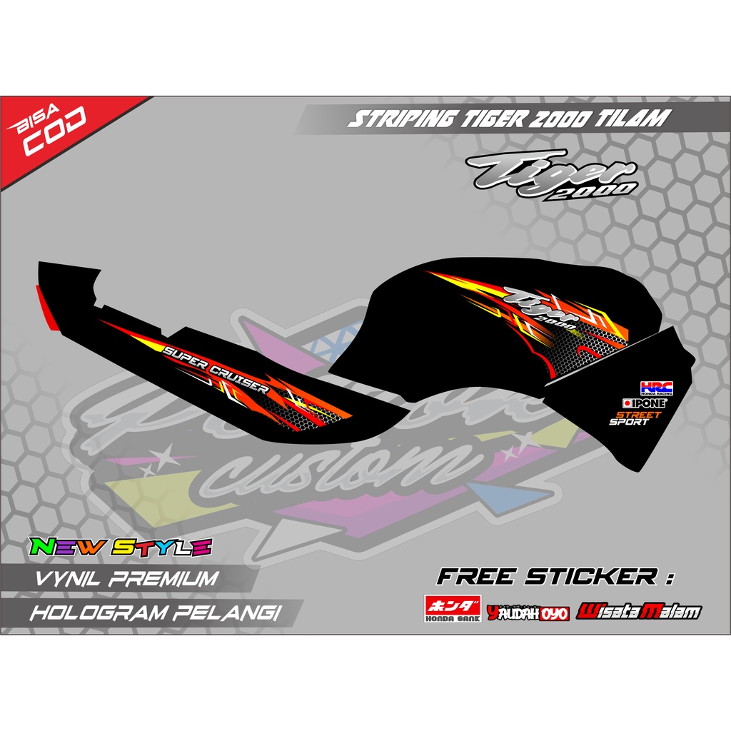 Striping Variasi Tiger 2000 Tilam Tiger Lama Stiker Hologram Tiger