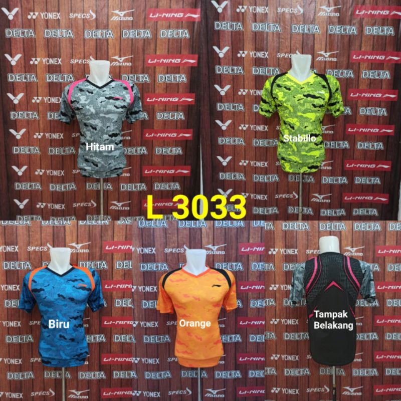 LI-NING 3033 BAJU KAOS JERSEY PAKAIAN OLAHRAGA BADMINTON BULUTANGKIS IMPORT