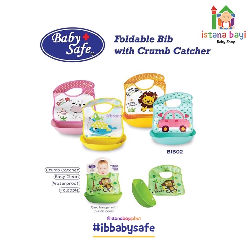 BABY SAFE FOLDABLE BIB WITH CRUMB CATCHER - Slabber Makan BIB02/Celemek Makan