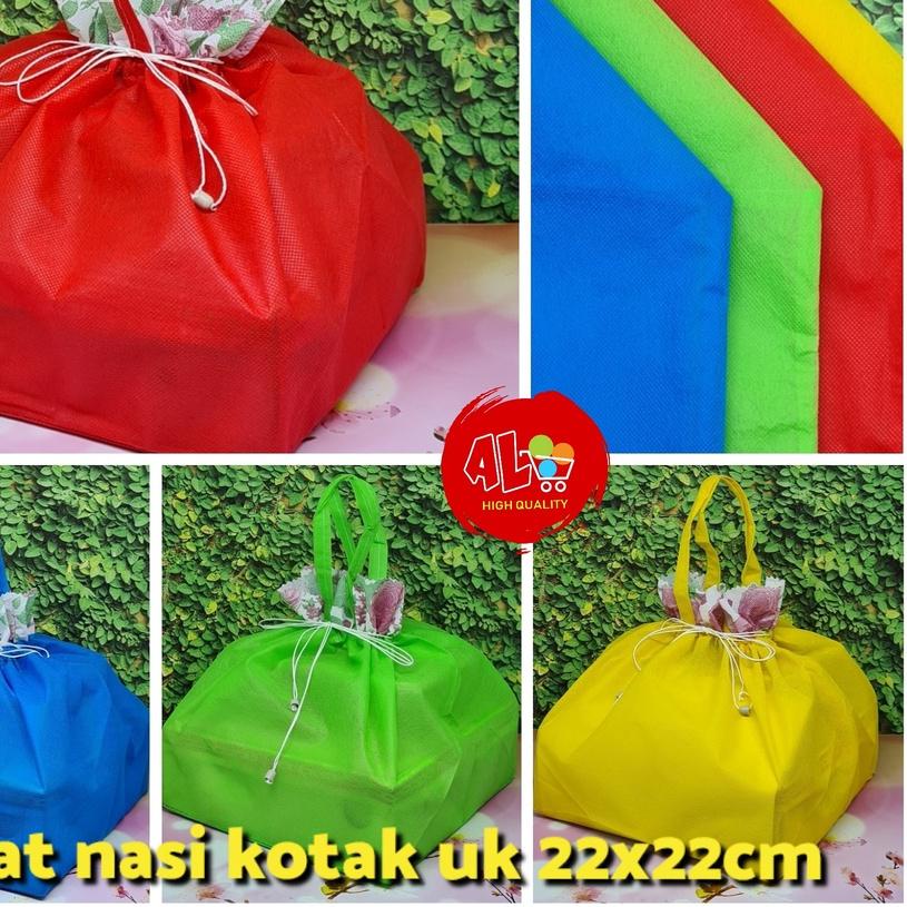 

▲ 12bh Tas Kain / Serut parcel untuk Dus / Box Makanan ukuran 22x22 cm ♚