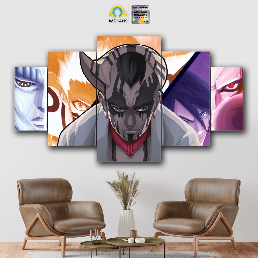 MEKANS 1 SET  Pajangan Hiasan dinding BORUTO JIGEN 5pcs  Poster Kayu Wall Decor