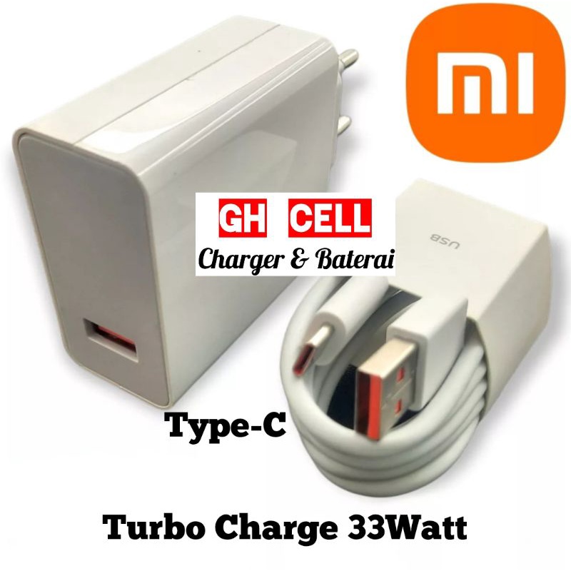 Charger Xiaomi Redmi Note 10 10S Note 10 Pro Max Turbo 33W Type C