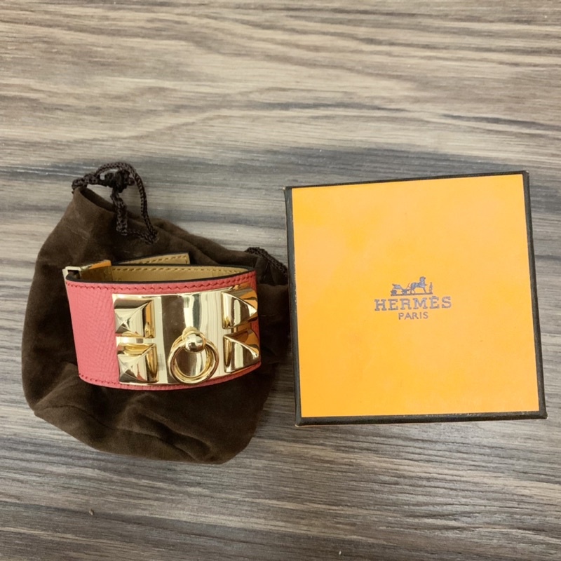 gelang hermes kulit warna merah ghw