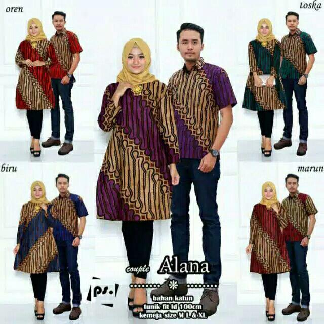 Couple Alana Tunic Canisa Latansa Genes Parang Seling Seragam Kerja Kantor Batik Modern