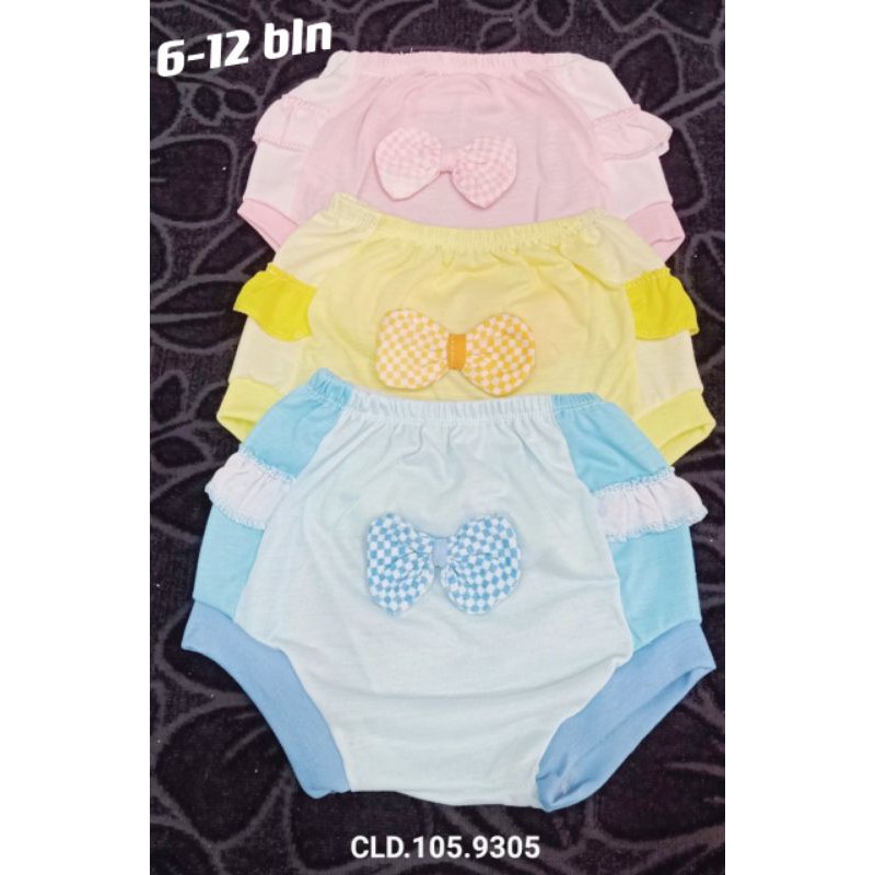 Celana dalam rok bayi perempuan 0-12 Bln Pita Berenda Princess isi 6 pcs Lucu  Celana Segitiga Bayi
