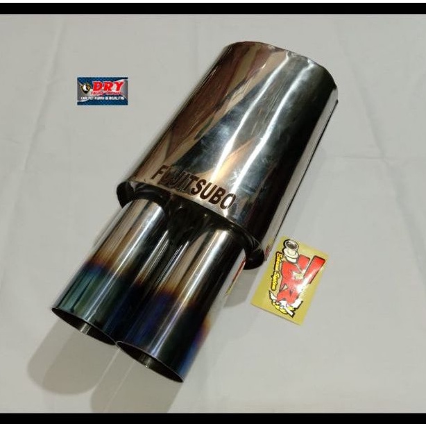 KNALPOT MOBIL FUJITSUBO CABANG DOUBLE SEBRING BLUE FULL STENLESS