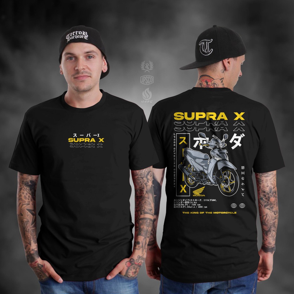 KAOS SUPRA X PAKAIAN PRIA TSHIRT HONDA SUPRA X NEW MOTIF JAPAN BAJU SUPRA X