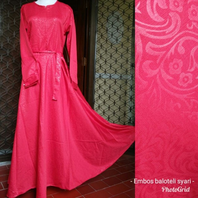 Gamis JUMBO xxl baloteli embos dress syari busana muslim baju muslimah katun jepang burkat wolfis
