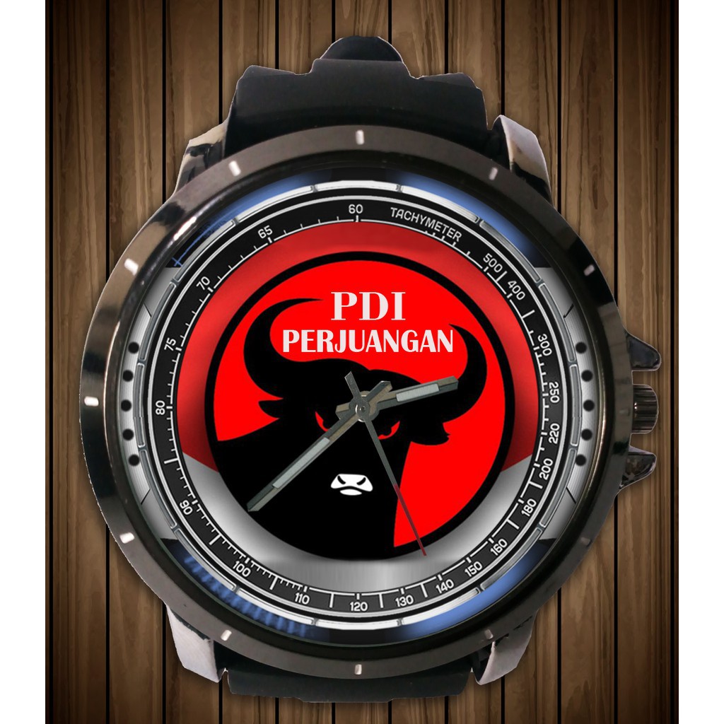 Jam Tangan Pria motif Partai PDI Perjuangan Custom