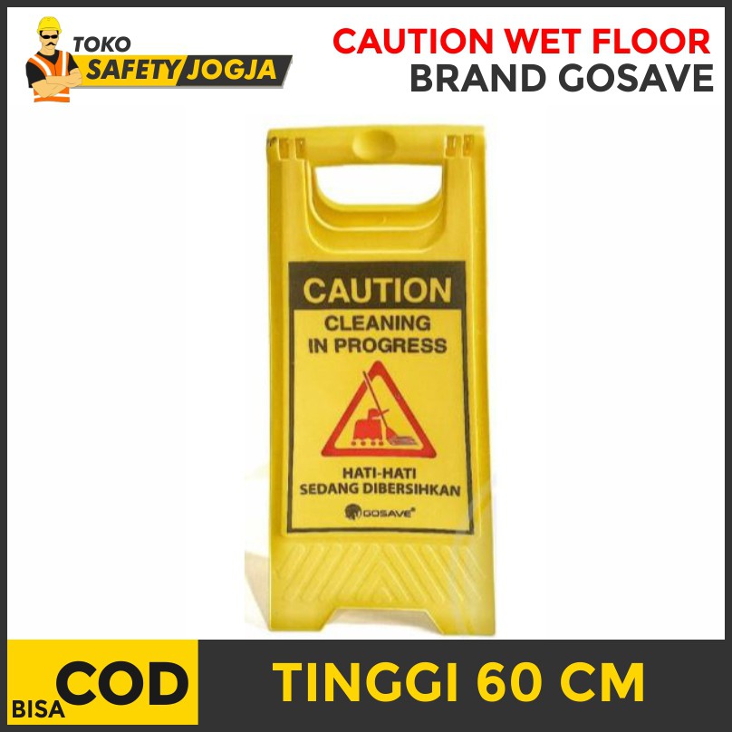 PAPAN PERINGATAN AWAS LANTAI BASAH LICIN CAUTION WET FLOOR GOSAVE