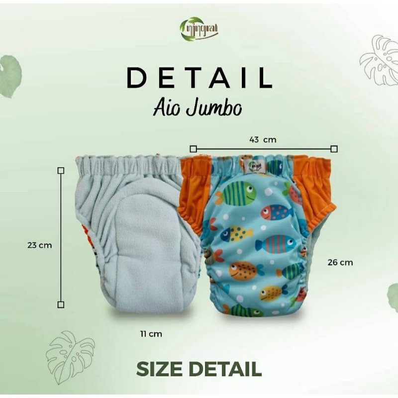 NINGRAT Clodi AIO Pull UP Pants Size Reguler atau Jumbo Celana Popok Kain Pampers Cuci Ulang Cloth Diaper Training Pants