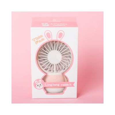 Hand Fan Rabbit Mini Ling Long Portable HJ-5031 / Kipas Angin Kecil Light Charger USB Motif Kelinci