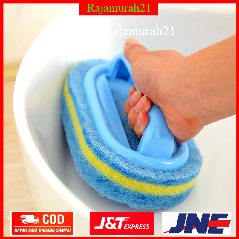 Sikat Pembersih Kamar Mandi WC Dapur Sponge Cleaning Brush - Blue/White