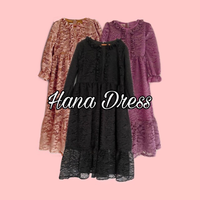 HANA Dress by Cinta Hijup Collection / Gamis Anak Brukat Premium full Furing