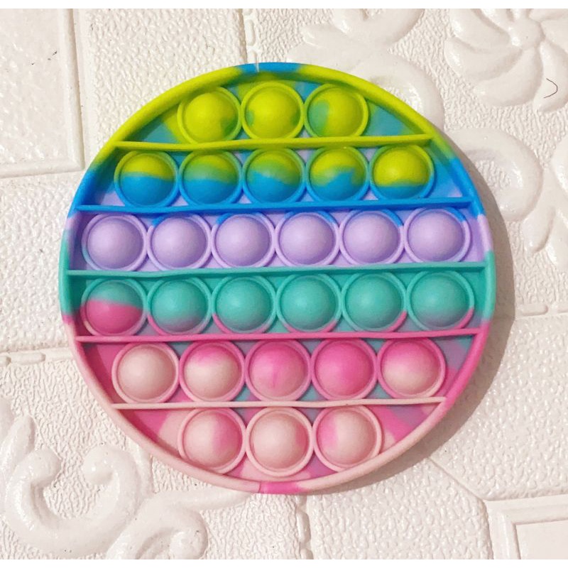 (FREE KELERENG) POP IT RAINBOW JUMBO POP IT MURAH-Bulat pastel