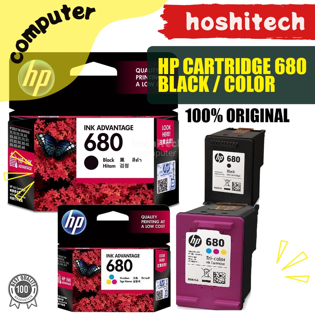 CARTRIDGE HP 680 COLOUR TINTA HP 680 BLACK ORIGINAL