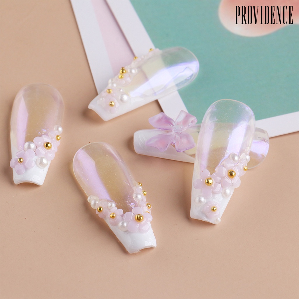 Providence 6Grids/Box Color Changing Nail Flower Ornament Five Petals 3D Effect Lightweight Floral Nail Art Charms Decoration for Manicure