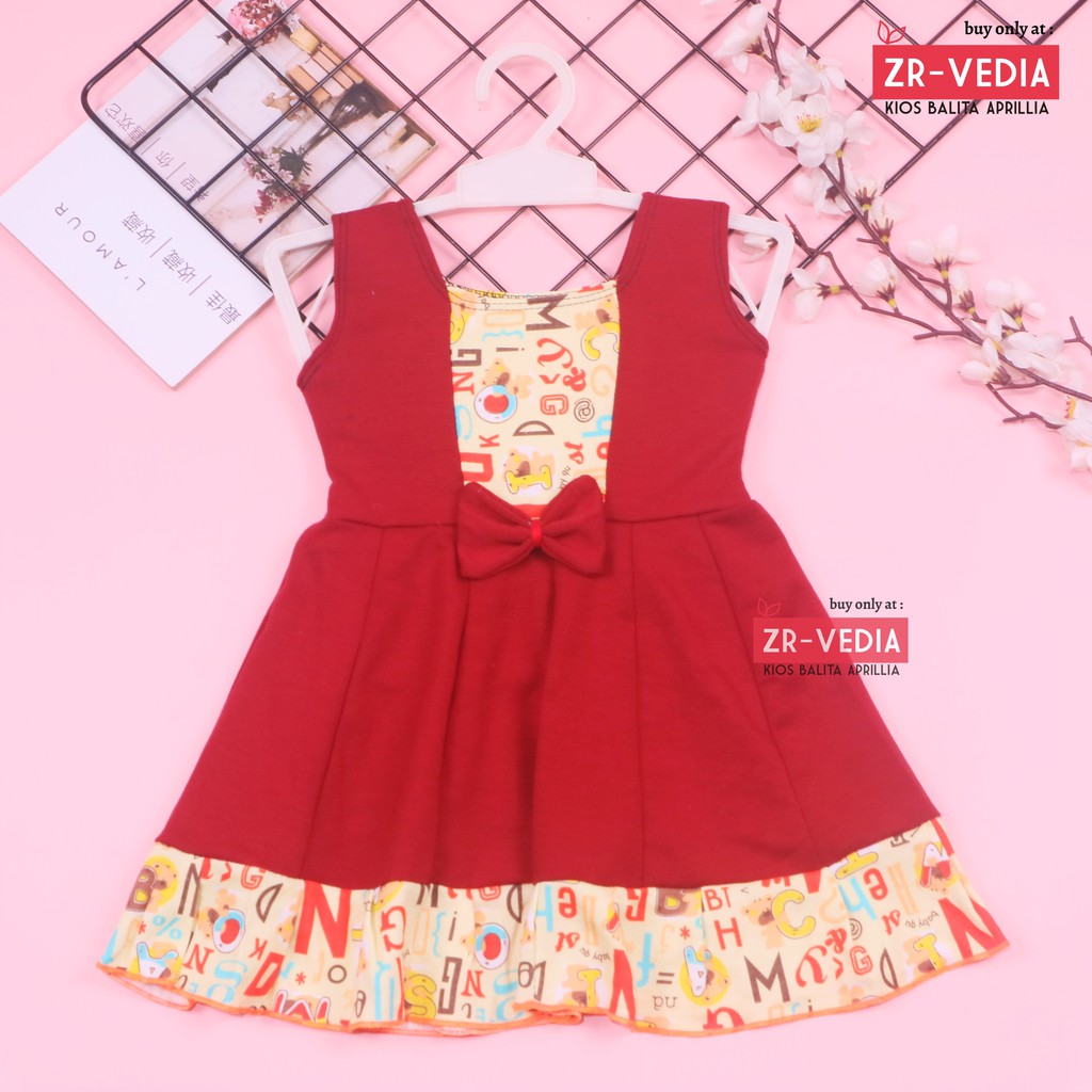 Dress Aurora uk 1-2 Tahun / Baju Anak Perempuan Murah Motif Lucu Yukensi Adem Pakaian Pesta Gaun