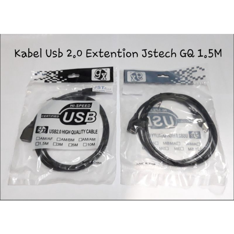 KABEL USB EXTENTION 2.0 JSTECH BLACK GOOD QLTY STD