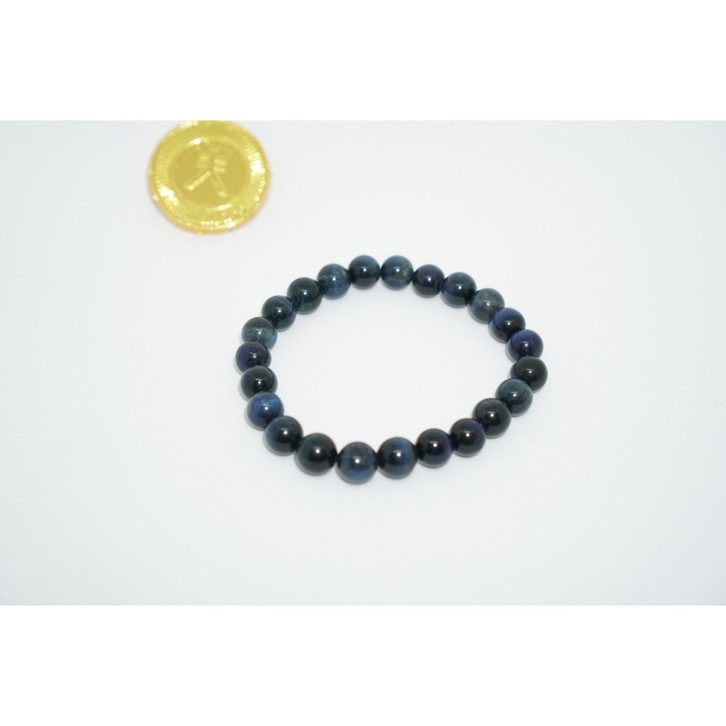 Blue Tiger Eye 8mm Gelang Batu Natural Mata Macan Biru Kalimantan grosir aksesoris beads supplier