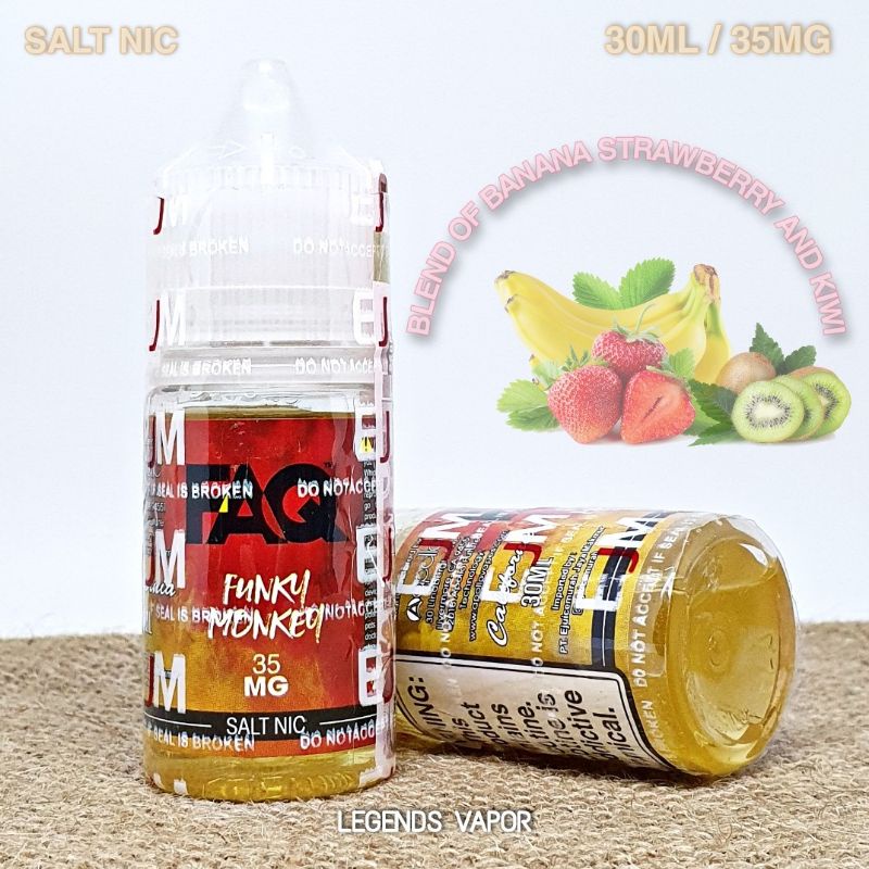 SALT NIC - LIQUID FAQ FUNKY MONKEY Banana Strawberry Kiwi Blend 30ML 25MG AUTHENTIC