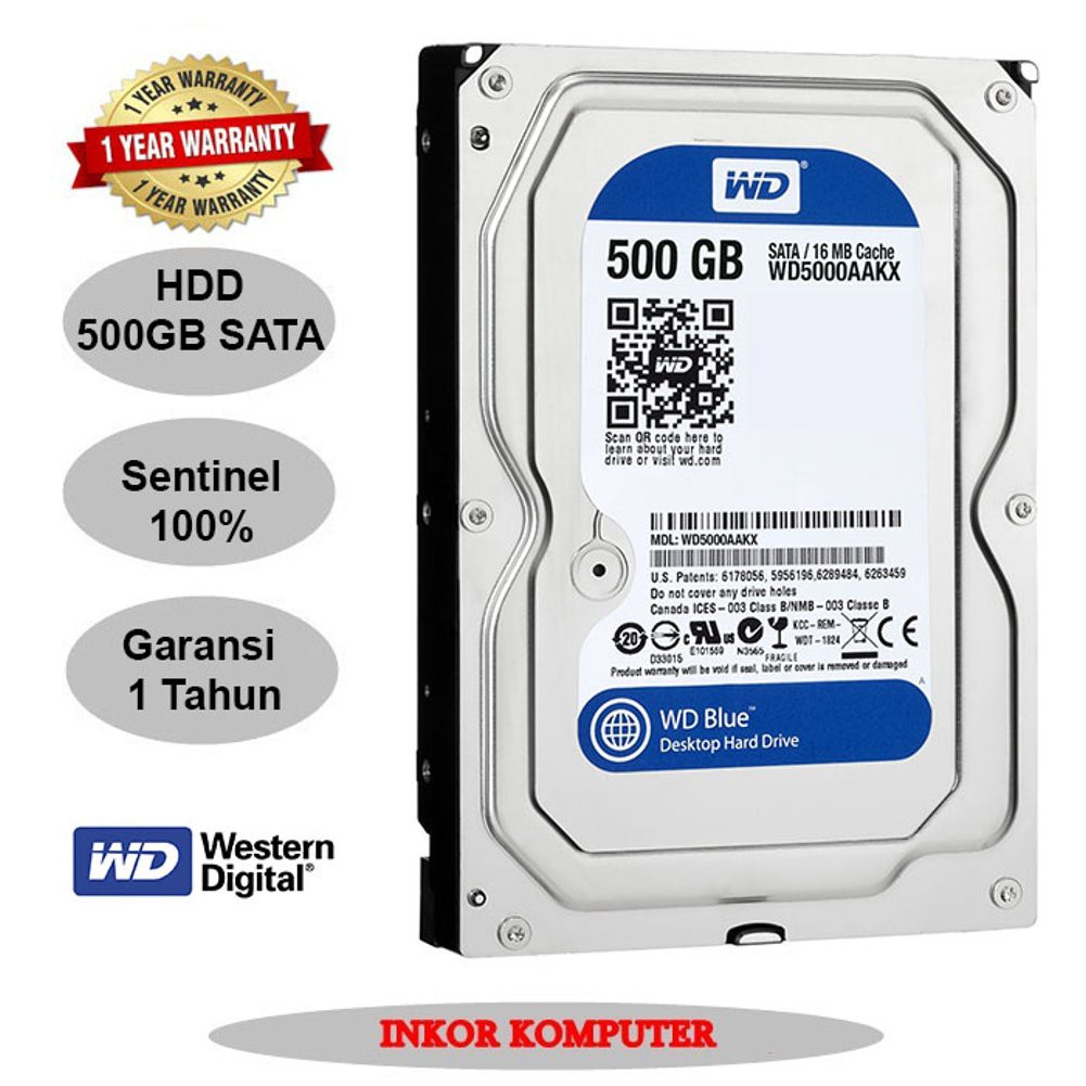 Hardisk Internal PC 500Gb Sata WD blue  Terlaris