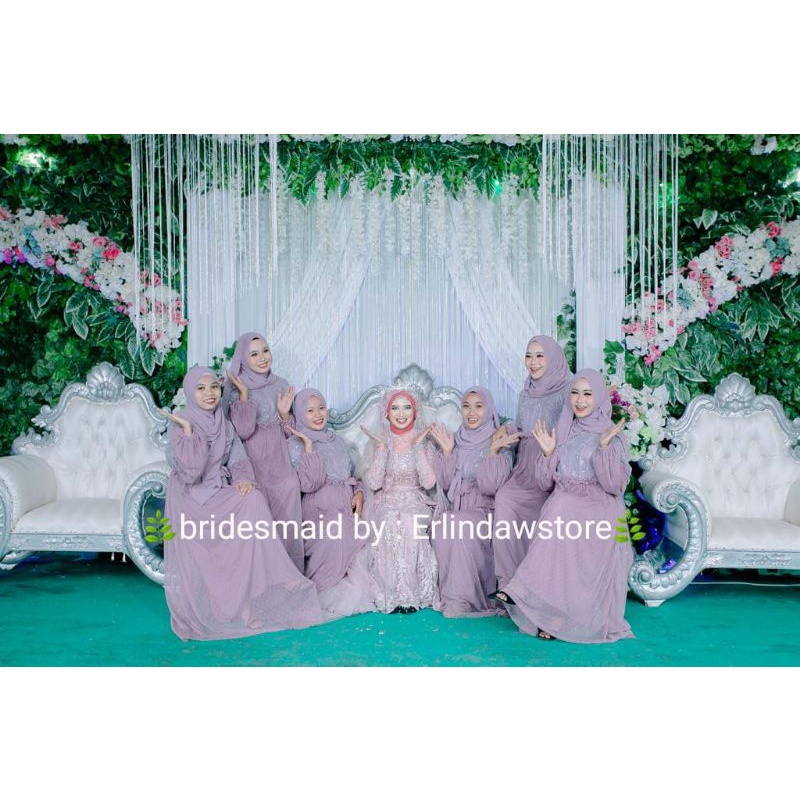 COUPLE Pesta Bridesmaid Erlindaw collection // [COD] GARANSI TERMURAH - Lilla Maxi Dress / Alila Gamis Lila Lilia Brukat Mix Mutiara