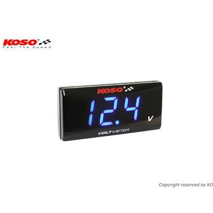 Koso VoltMeter Aki motor Blue  Super Slim style KOSO Original