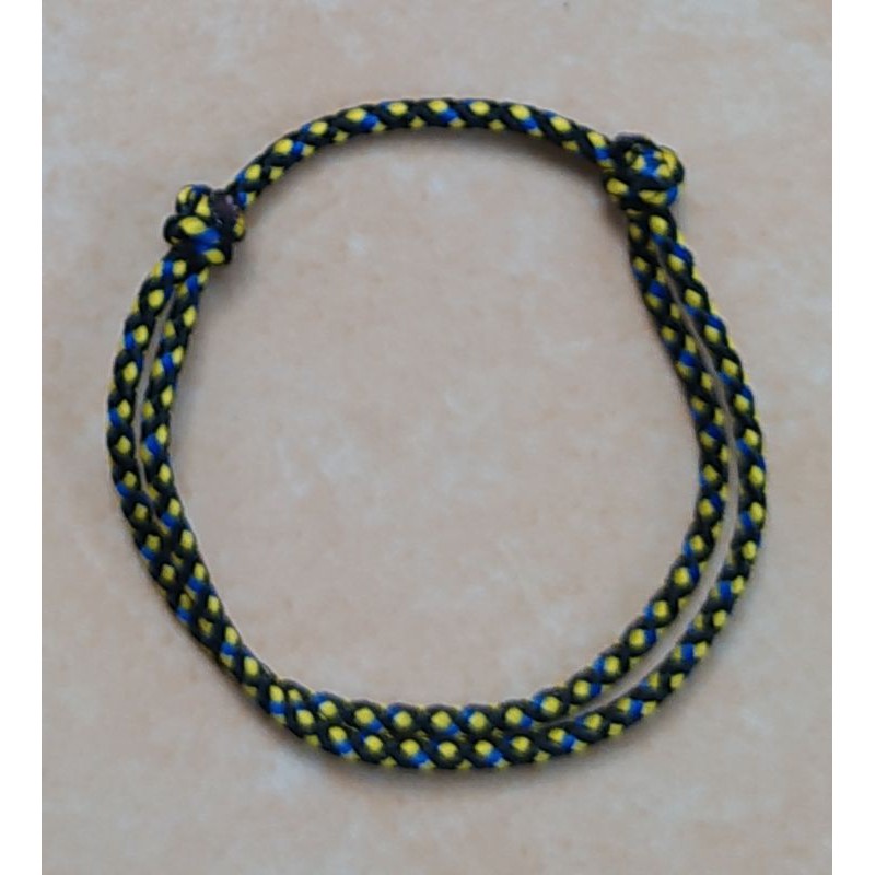 Gelang Tali Simple Prusik Tali Gunung Outdoor-Hitam bintik kuning