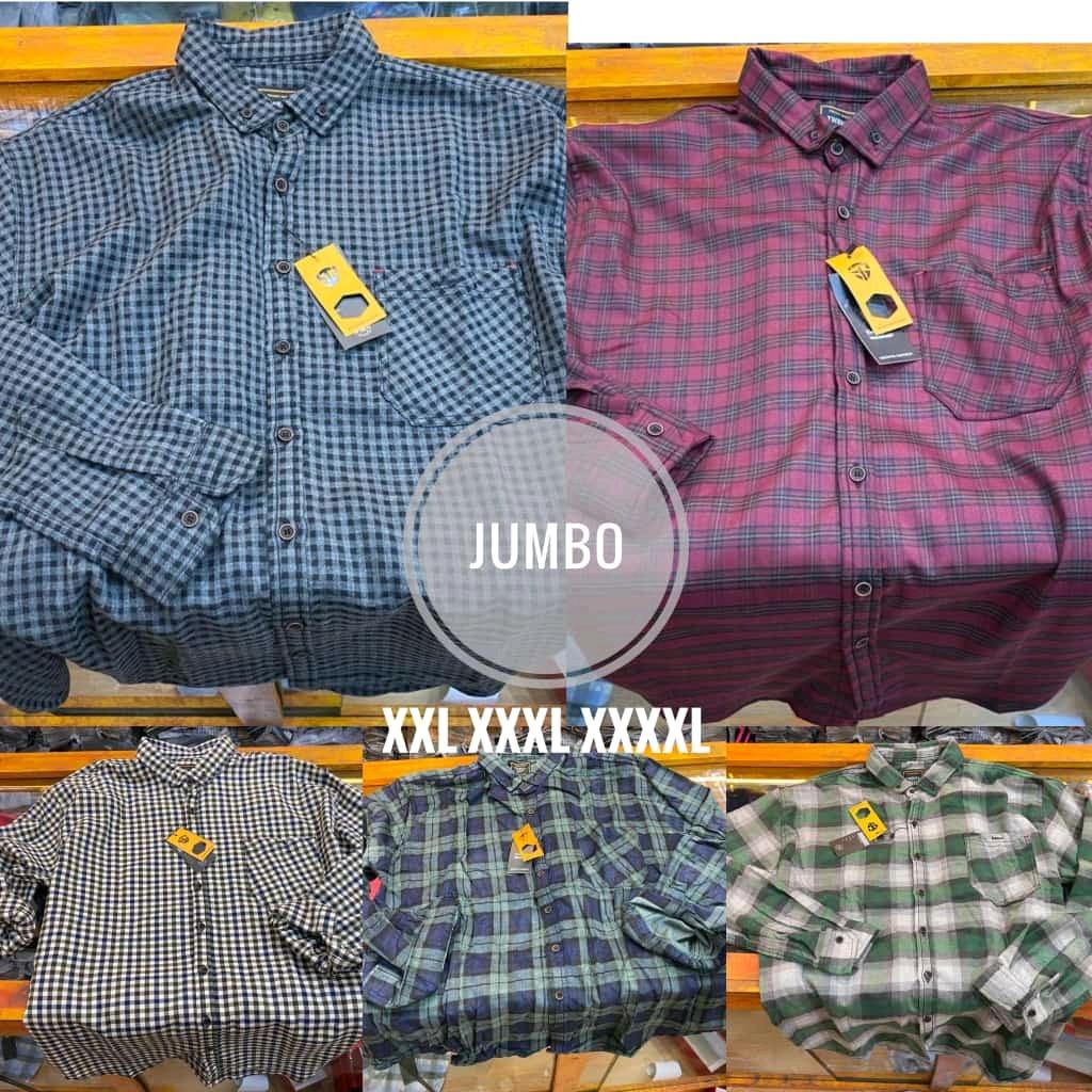kemeja pria size jumbo / kemeja kotak kotak pria lengan panjang size jumbo/ kemeja pria lengan panja