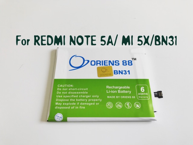 (P) Baterai batre battery Xiaomi Redmi Note 5A / Mi 5X / BN31 double power/IC OR 88