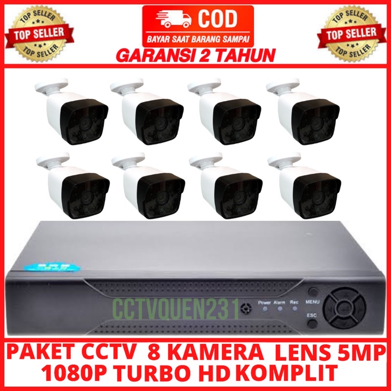 Paket CCTV 8 Channel 8 KAMERA IC SONY TURBO HD 5 MP HDD-500GB Infrared