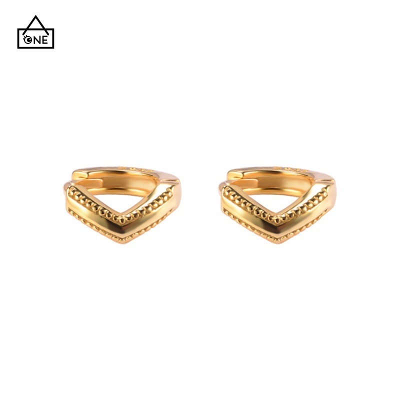 COD❤1 Pasang14K Berlapis Emas Anting Wanita Korea Mini Zircon Hoop Anting jepit huggie Piercing  A one