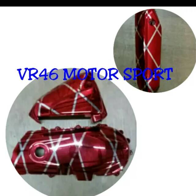 Variasi beat fi merah xxx tutup knalpot beat fi + Tutup / cover cvt + filter beat fi merah xxx