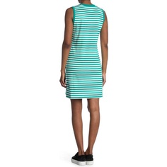 Calvin klein logo neck striped T-shirt dress