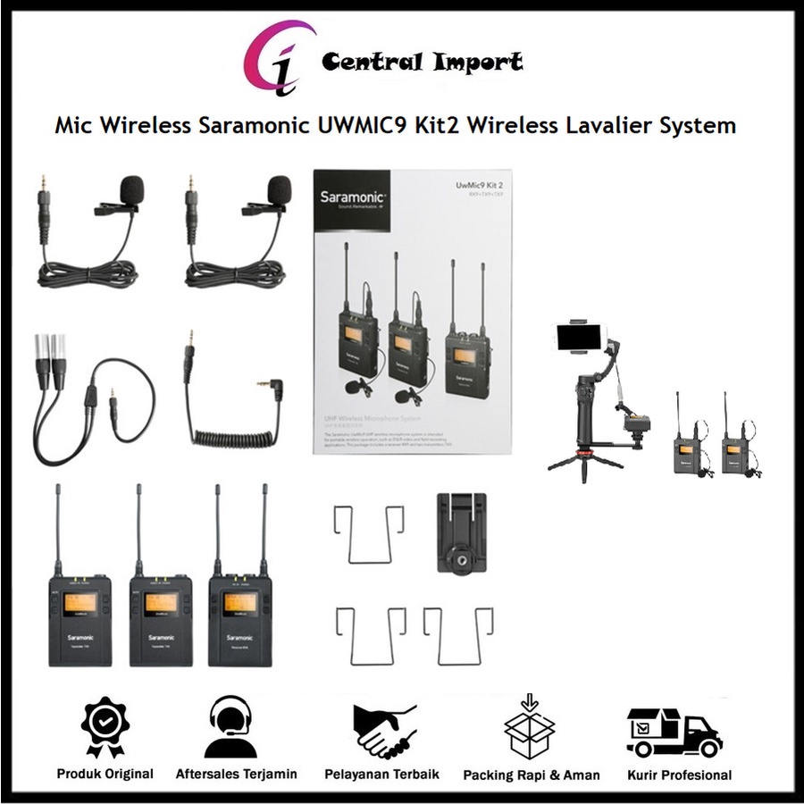 Mic Wireless Saramonic UWMIC9 Kit2 Wireless Lavalier System Original