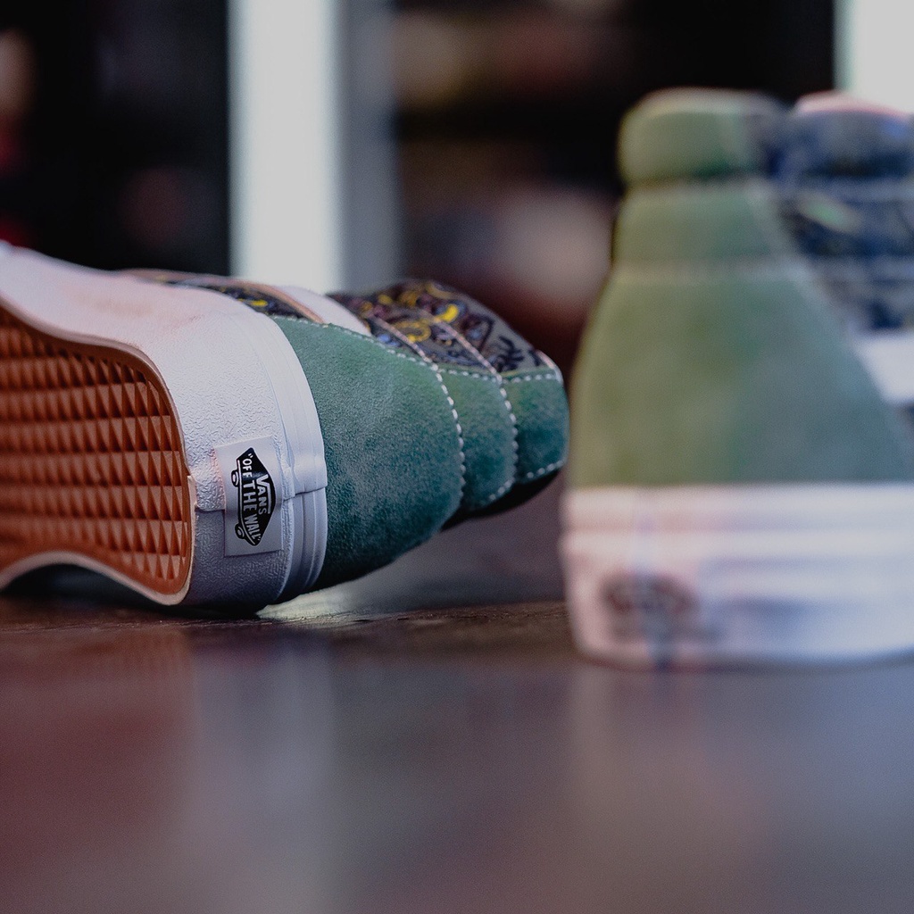 VANS SK8-MID REISSUE PAISLEY &quot;HEDGE/GREEN&quot; ORIGINAL 100%