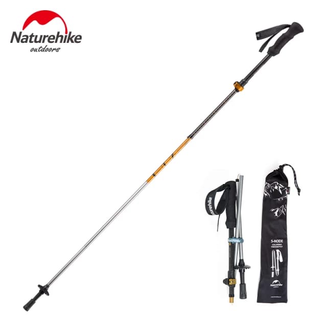 TREKKING POLE LIPAT CARBON NATUREHIKE NH17D005-D FIBER WALKING STICK HIKING ALUMINIUM CAMPING PENDAK