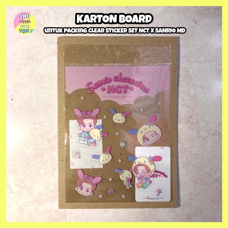[READY] Karton / Yellow Board YB 2mm untuk Packing Clear Sticker PC Set NCT x Sanrio Town Characters