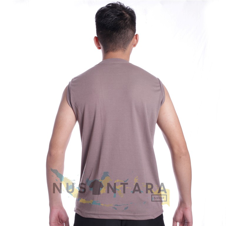 Satpam Kaos Singlet Security Kaos Lekmong Polisi Terbaru Polos Kerah Pendek Warna Coklat